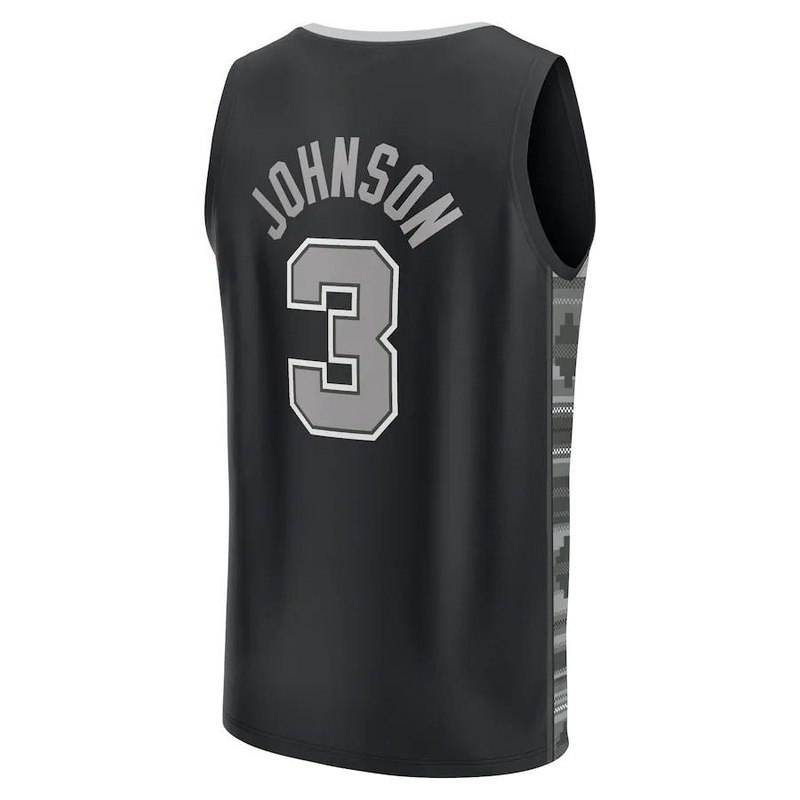 S.Antonio Spurs #3 Keldon Johnson Fanatics Branded  Fast Break Replica Player Jersey Statement Edition Black Stitched American Basketball Jersey