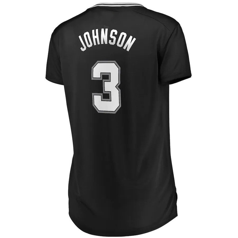 S.Antonio Spurs #3 Keldon Johnson Fanatics Branded Women’s Fast Break Replica Jersey Icon Edition Black Stitched American Basketball Jersey