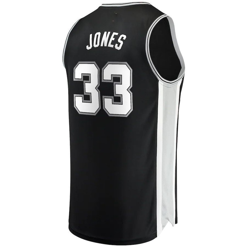S.Antonio Spurs #33 Tre Jones Fanatics Branded Fast Break Replica Jersey  Icon Edition Black Stitched American Basketball Jersey
