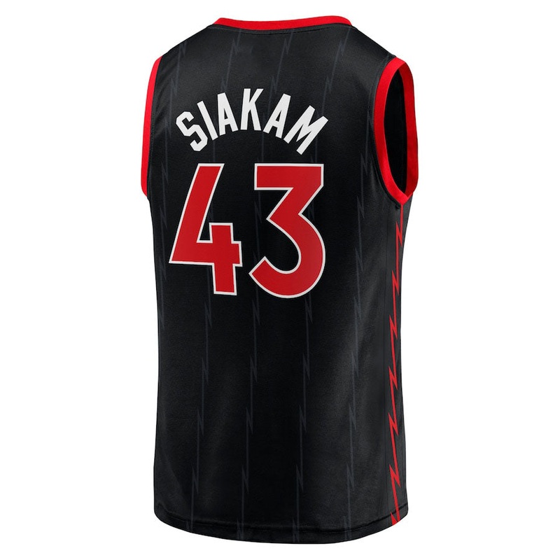 T.Raptors #43 Pascal Siakam Fanatics Branded 2020-21 Fast Break Replica Jersey  Black Statement Edition Stitched American Basketball Jersey
