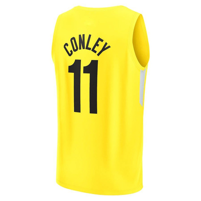 U.Jazz #11 Mike Conley Fanatics Branded 2022-23 Fast Break Replica Jersey Icon Edition Yellow Stitched American Basketball Jersey