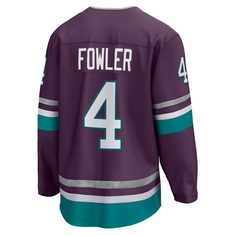A.Ducks #4 Cam Fowler Fanatics 30th Anniversary Premier Breakaway Jersey – Purple Stitched American Hockey Jerseys