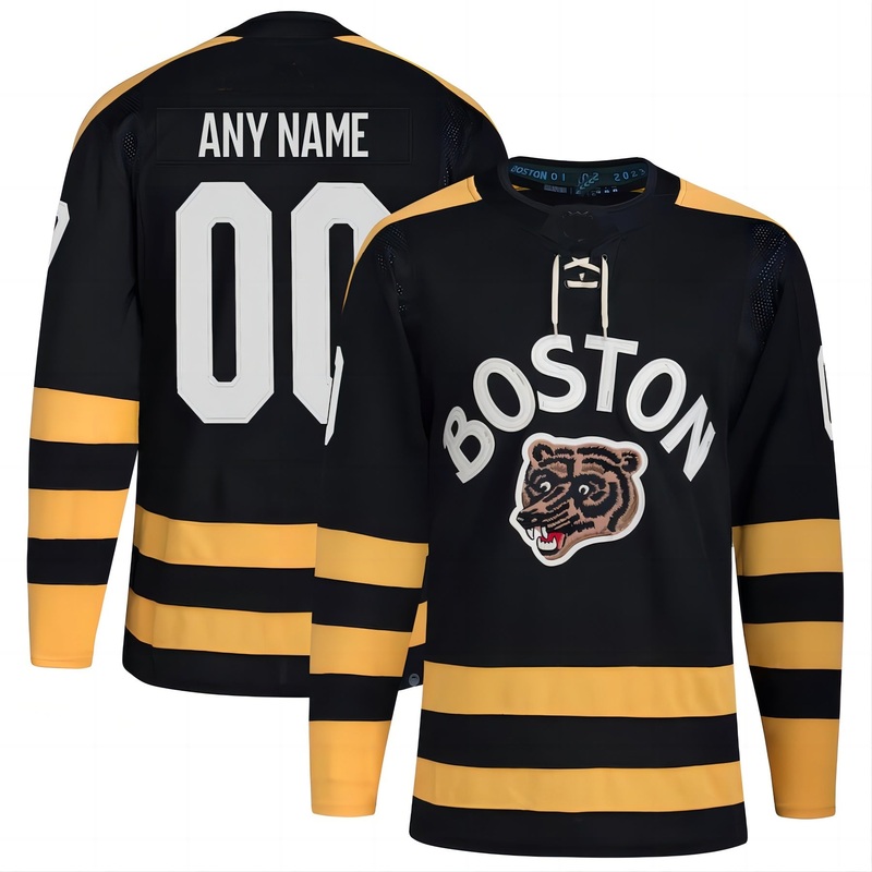 B.Bruins 2023 Winter Classic Authentic Custom Jersey – Black Stitched American Hockey Jerseys