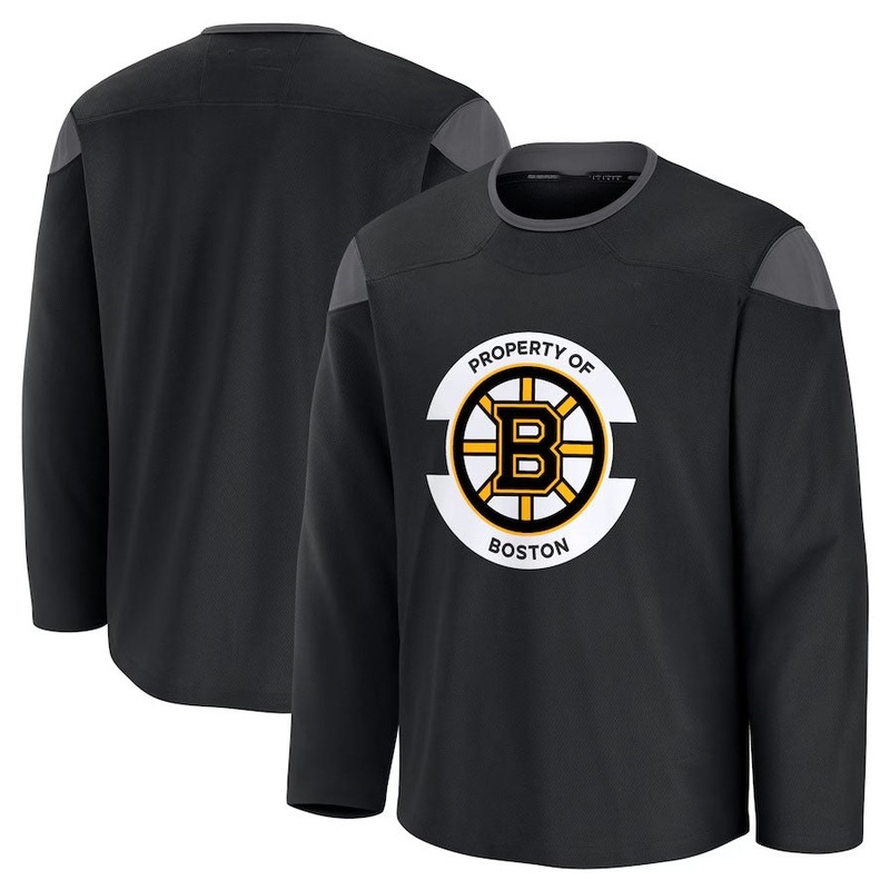 B.Bruins Fanatics Team Practice Jersey – Black Stitched American Hockey Jersey
