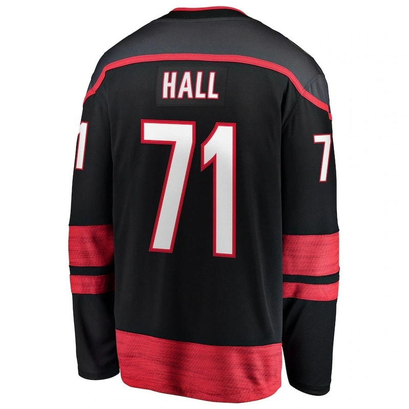 C.Hurricanes #71 Taylor Hall Fanatics Home Breakaway Jersey – Black Stitched American Hockey Jerseys