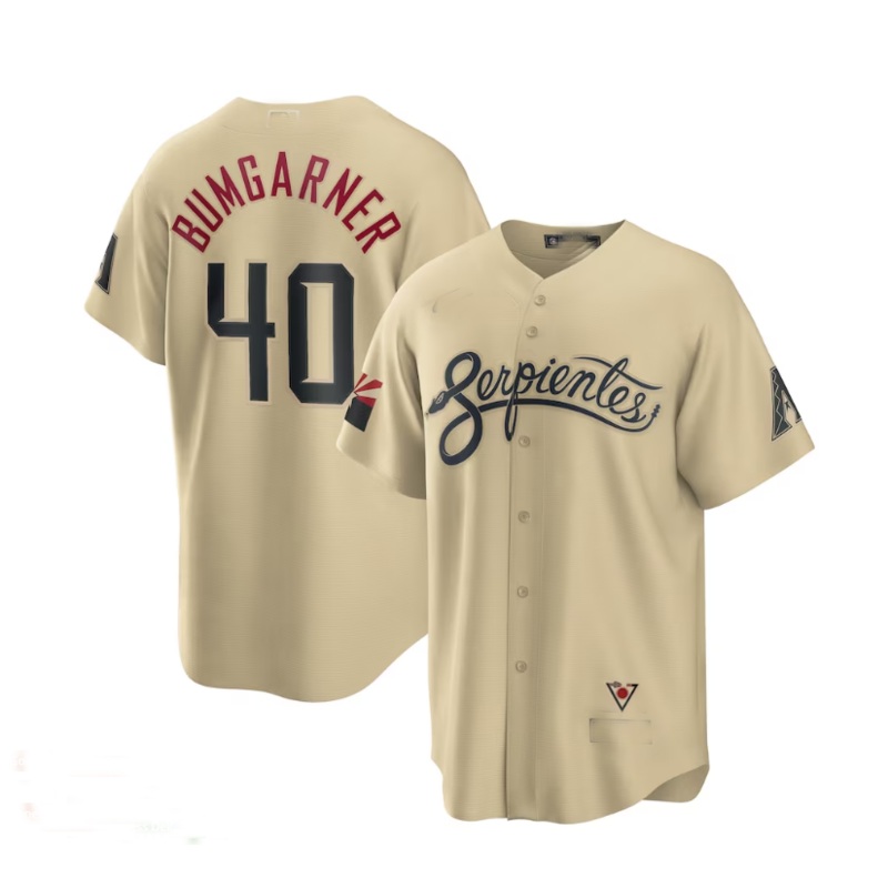 #40 Madison Bumgarner Arizona Diamondbacks City Connect Replica Player Jersey – Gold Stitches Baseball Jerseys