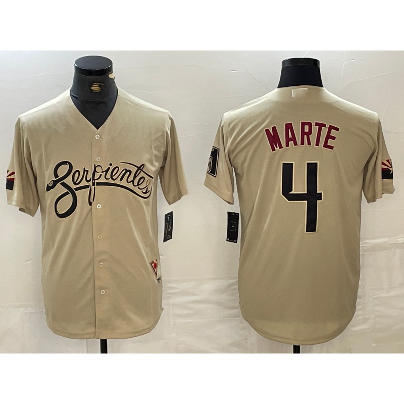 Arizona Diamondback #4 Ketel Marte 2021 Gold City Connect Cool Base Stitched Baseball Jerseys