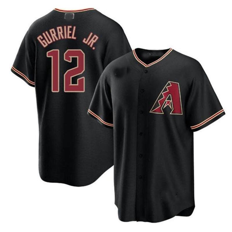Arizona Diamondbacks #12 Lourdes Gurriel Jr. Black Cool Base Stitched Baseball Jersey