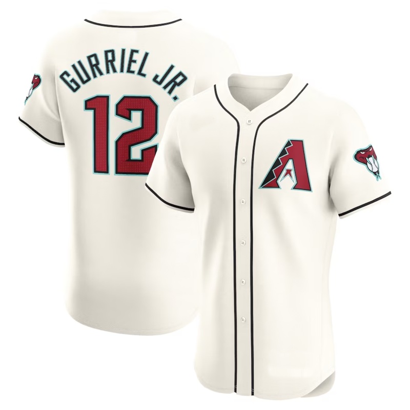 Arizona Diamondbacks #12 Lourdes Gurriel Jr. Home Elite Player Jersey – White Stitches Baseball Jerseys