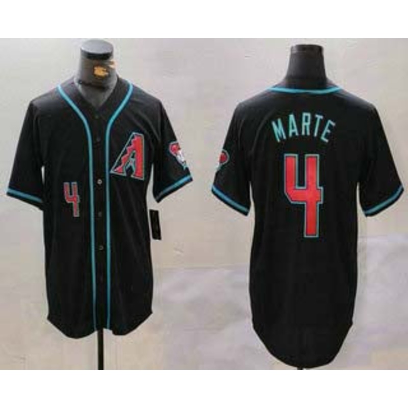 Arizona Diamondbacks #4 Ketel Marte Number Black Cool Base Limited Stitched Baseball Jerseys