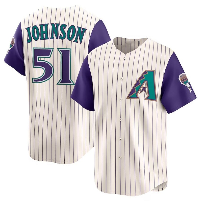 Arizona Diamondbacks #51 Randy Johnson Throwback Cooperstown Collection Limited Jersey – Cream Stitched Baseball Jersey