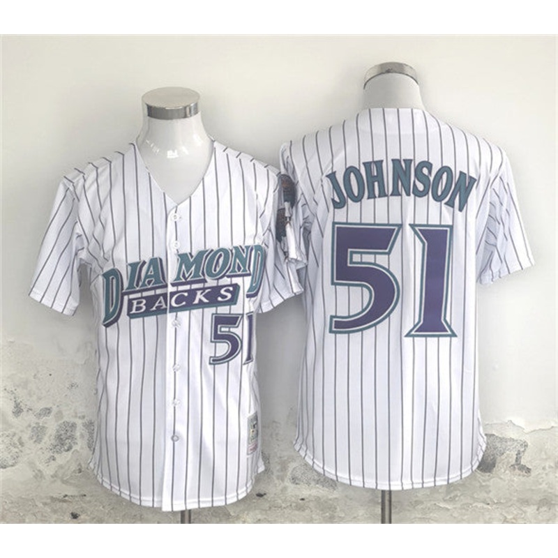 Arizona Diamondbacks #51 Randy Johnson White Throwback Cool Base Stitched Baseball Jersey