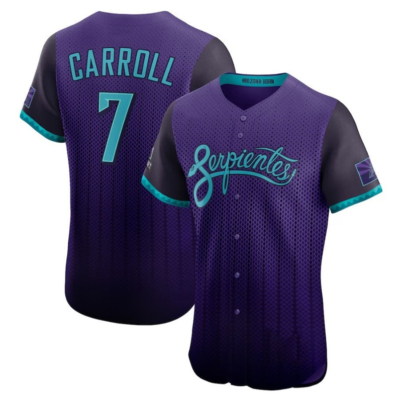 Arizona Diamondbacks #7 Corbin Carroll 2025 City Connect Elite Player Jersey – Purple Stitched Baseball Jersey