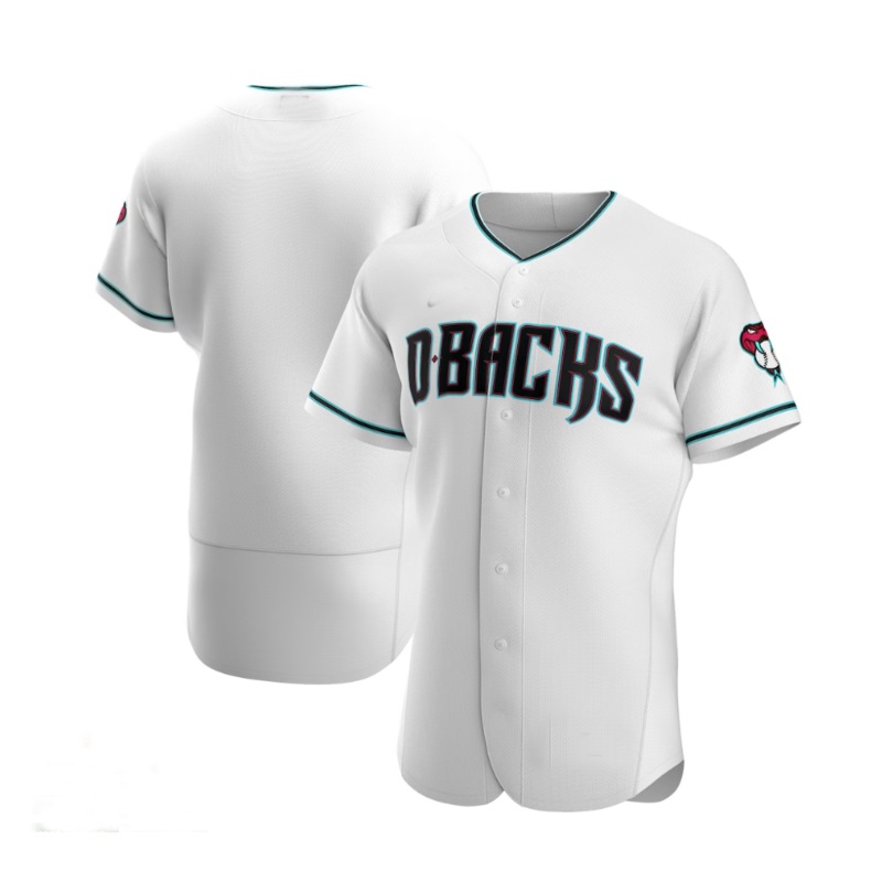 Arizona Diamondbacks Alternate Authentic Team Jersey – White Teal Stitches Baseball Jerseys