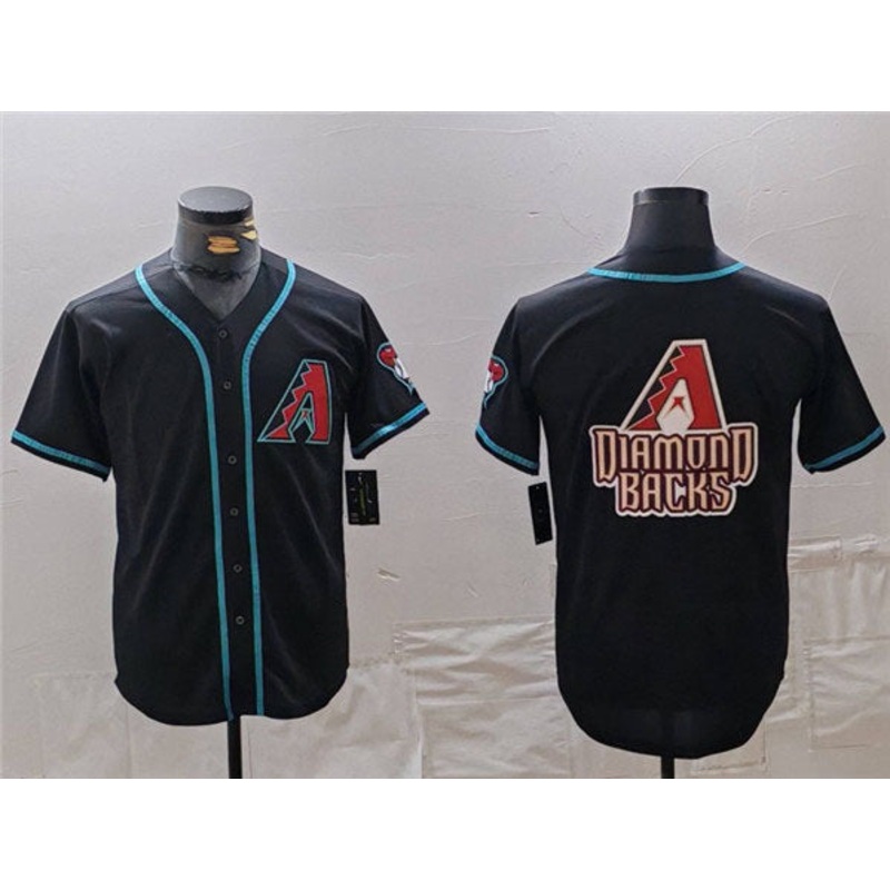 Arizona Diamondbacks Black Team Big Logo Cool Base Stitched Baseball Jersey