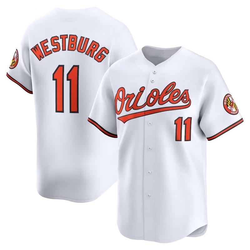 Baltimore Orioles #11 Jordan Westburg Alternate Limited Player Jersey – White Stitched Baseball Jersey
