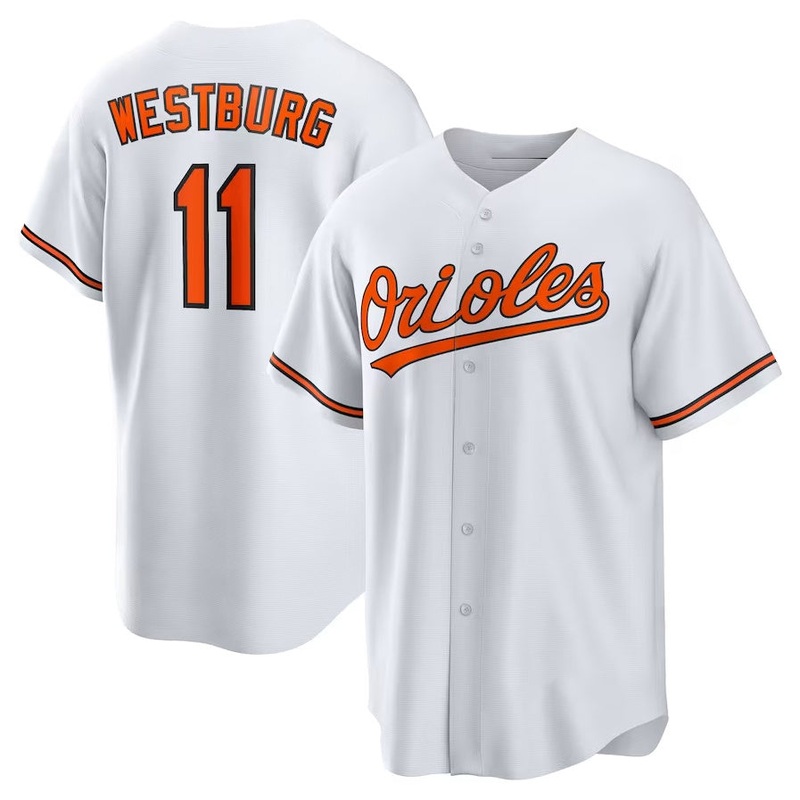 Baltimore Orioles #11 Jordan Westburg Home Replica Jersey – White Stitched Baseball Jersey