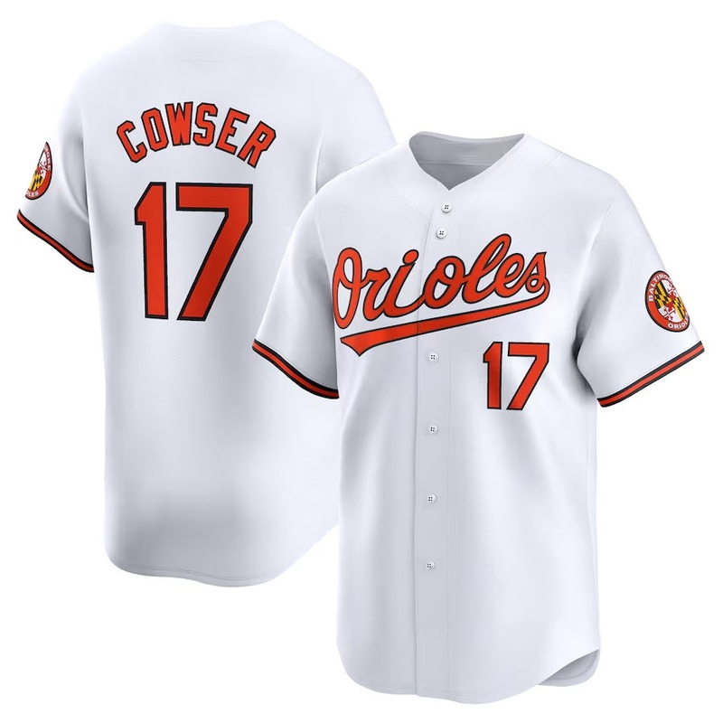 Baltimore Orioles #17 Colton Cowser Home Limited Player Jersey – White Stitched Baseball Jersey