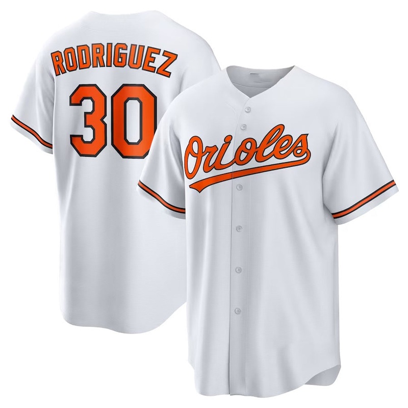 Baltimore Orioles #30 Grayson Rodriguez Home Replica Jersey – White Stitched Baseball Jersey