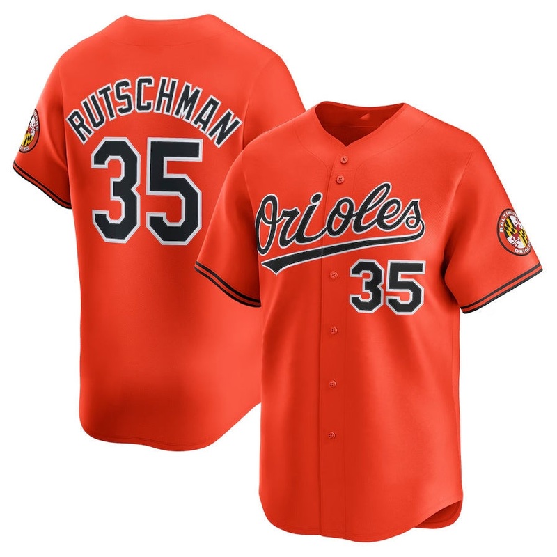 Baltimore Orioles #35 Adley Rutschman 2nd Alternate Limited Player Jersey – Orange Stitched Baseball Jersey