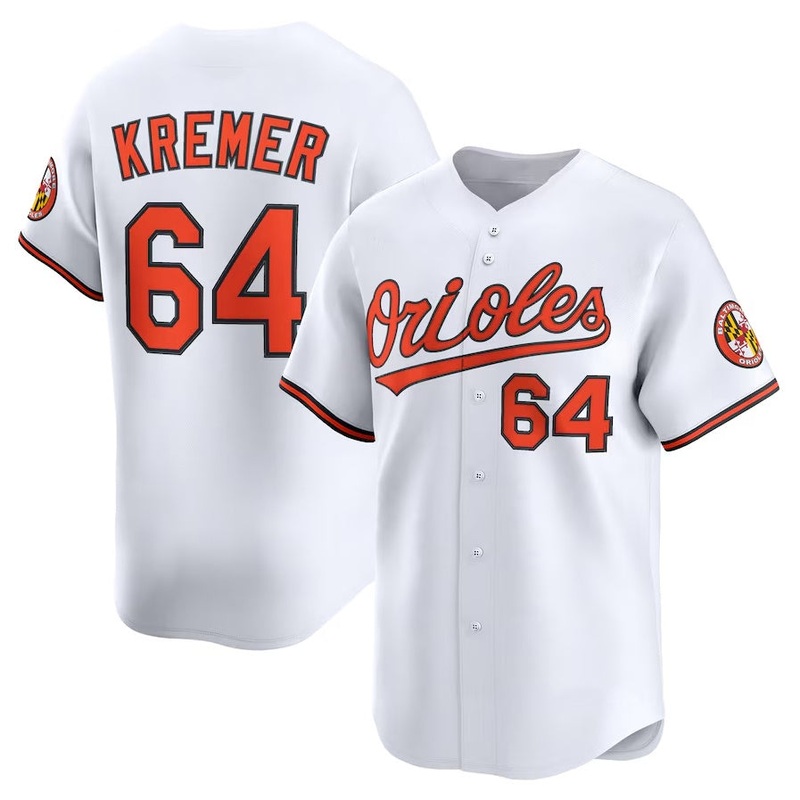 Baltimore Orioles #64 Dean Kremer Alternate Limited Player Jersey – White Stitched Baseball Jersey
