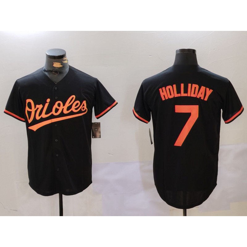 Baltimore Orioles #7 Jackson Holliday Black Cool Base Stitched Baseball Jerseys