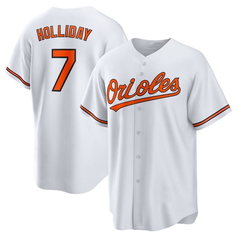 Baltimore Orioles #7 Jackson Holliday Home Replica Player Jersey – White Stitched Baseball Jersey