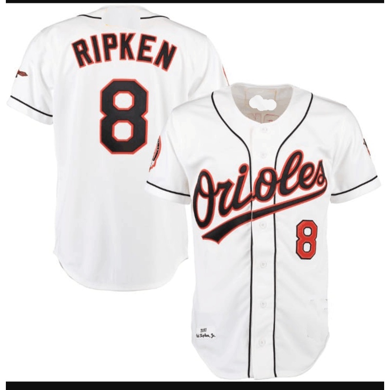 Baltimore Orioles #8 Cal Ripken Jr. White Mitchell & Ness Cooperstown Collection 2001 Authentic Player Baseball Jerseys
