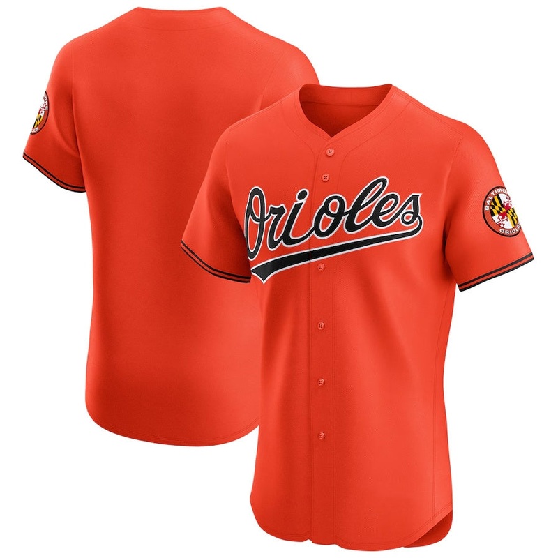 Baltimore Orioles Alternate Vapor Premier Elite Patch Jersey – Orange Stitched Baseball Jersey