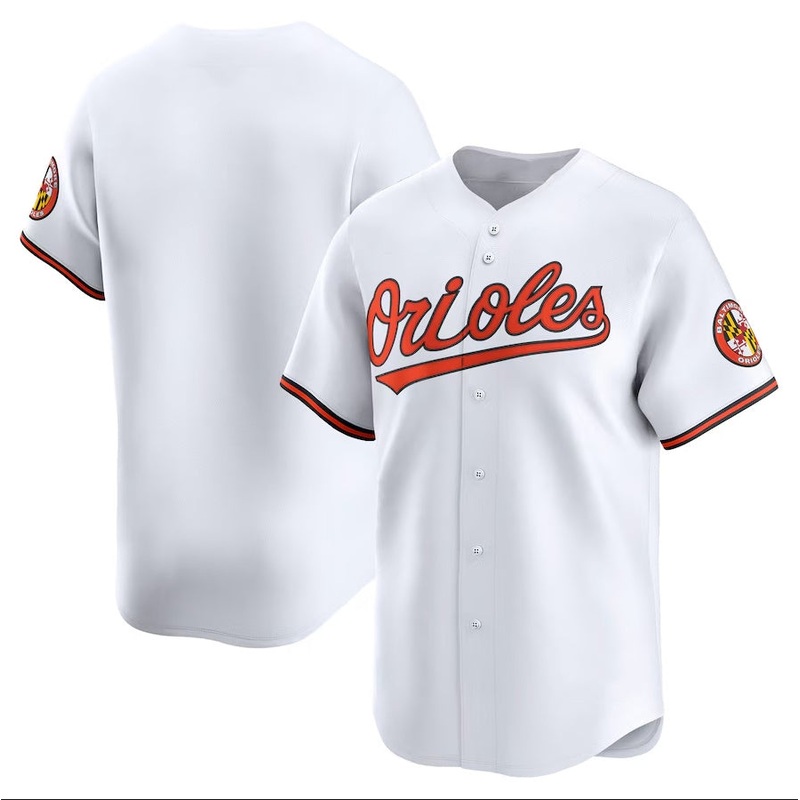 Baltimore Orioles Home Limited Jersey – White Stitched Baseball Jersey