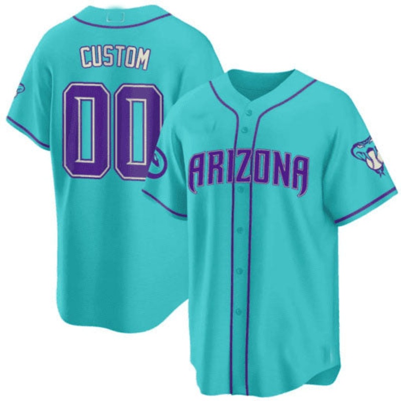Custom Arizona Diamondbacks 2024 Teal Purple C All Stitched Baseball Jersey