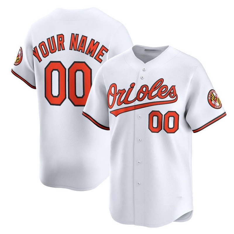 Custom Baltimore Orioles Home Limited Jersey C White Stitched Baseball Jersey