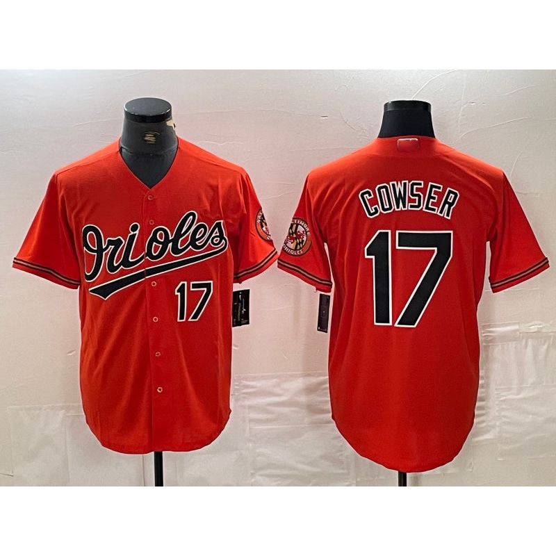 Baltimore Orioles #17 Colton Cowser Number Orange Cool Base Stitched Baseball Jerseys