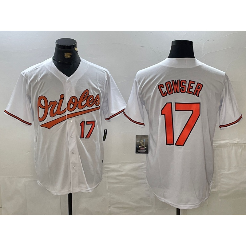 Baltimore Orioles #17 Colton Cowser Number White Cool Base Stitched Baseball Jersey