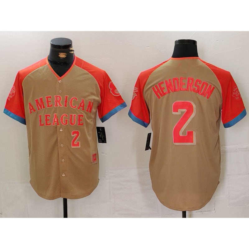 Baltimore Orioles #2 Gunnar Henderson Number Cream 2024 All Star Limited Stitched Baseball Jerseys