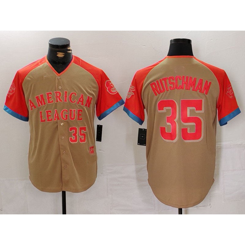 Baltimore Orioles #35 Adley Rutschman Number Cream 2024 All Star Limited Stitched Baseball Jersey