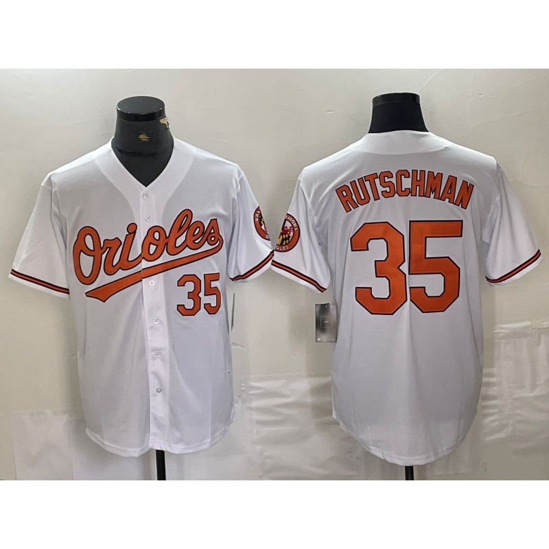 Baltimore Orioles #35 Adley Rutschman Number White Stitched Cool Base Jersey Baseball Jerseys