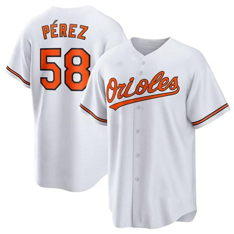Baltimore Orioles #58 Cionel P|rez White Authentic Player Jersey Baseball Jerseys
