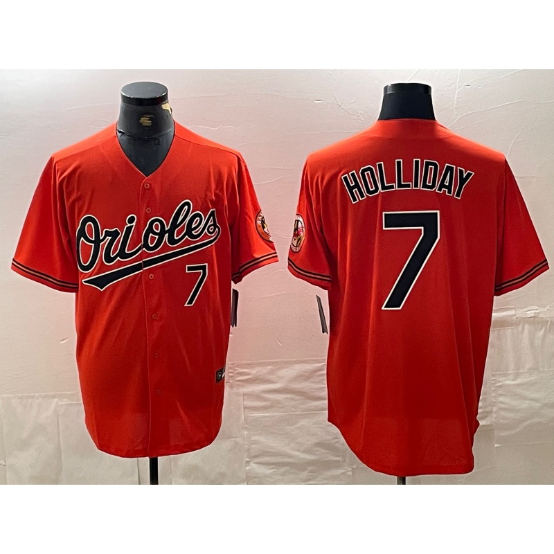 Baltimore Orioles #7 Jackson Holliday Number Orange Limited Cool Base Stitched Baseball Jersey