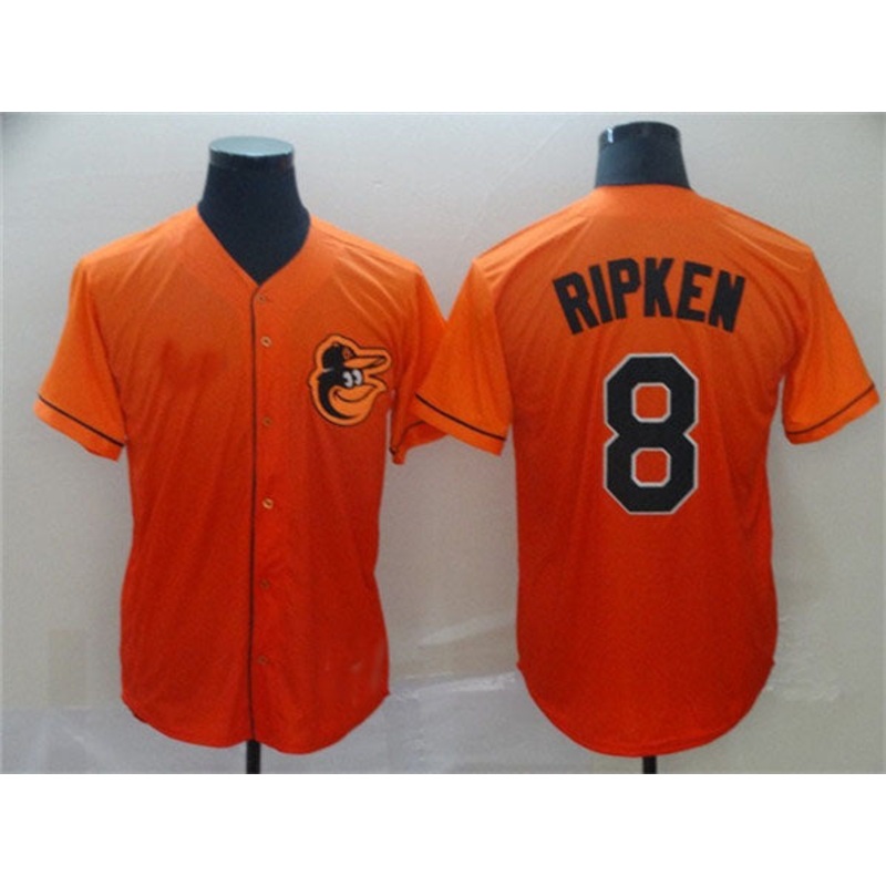 Baltimore Orioles #8 Cal Ripken Jr. Orange Fade Stitched Baseball Jersey
