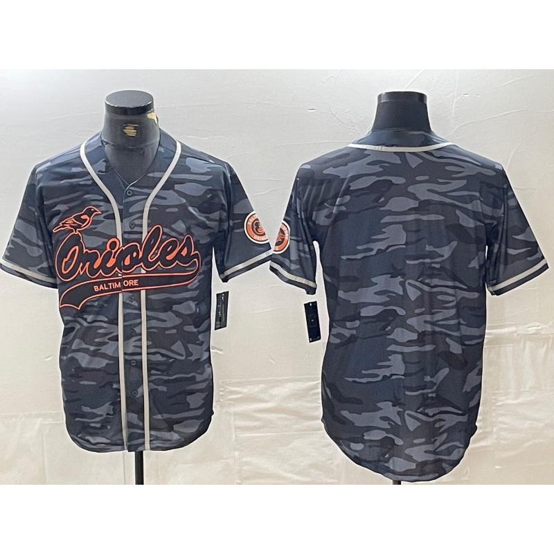Baltimore Orioles Blank Gray Camo Cool Base Stitched Baseball Jersey