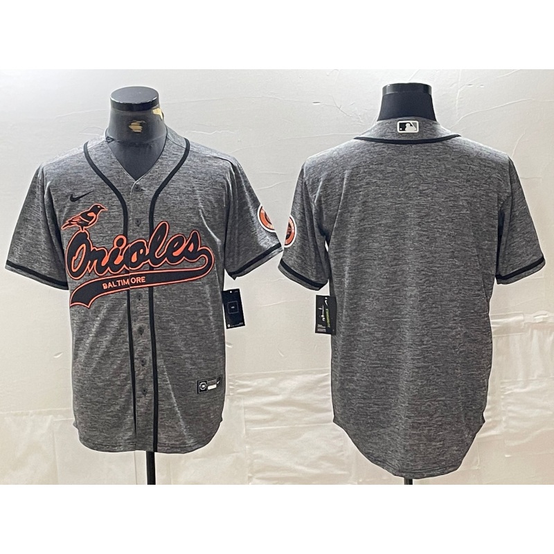 Baltimore Orioles Blank Grey Gridiron Cool Base Stitched Baseball Jersey