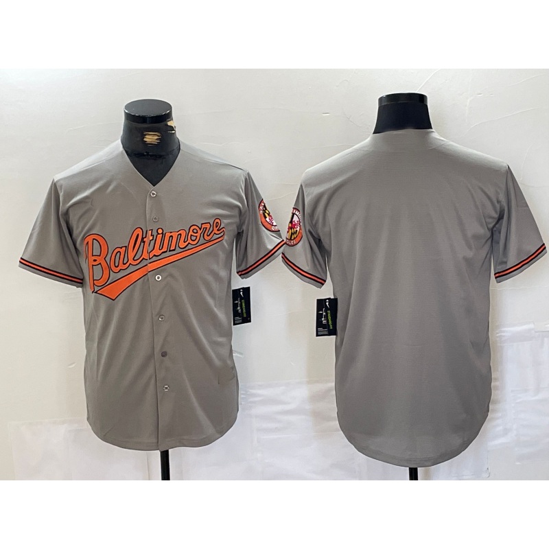 Baltimore Orioles Blank Grey Stitched Cool Base Baseball Jersey