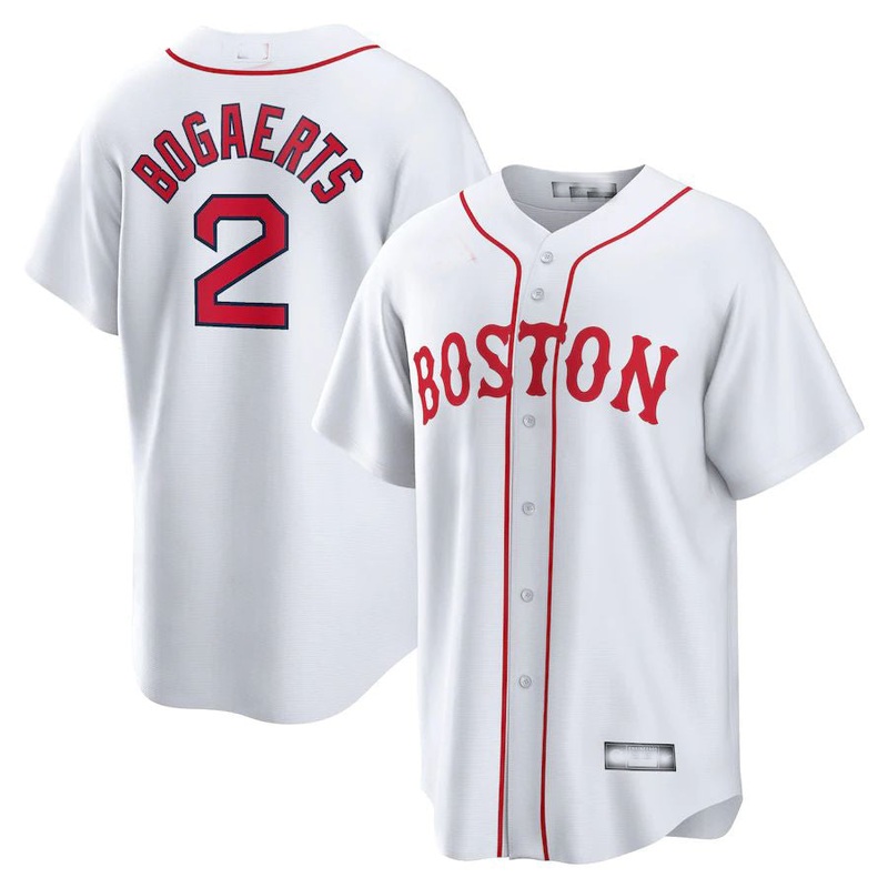 Boston Red Sox #2 Xander Bogaerts White 2021 Patriots’ Day Official Replica Player Jersey Baseball Jerseys