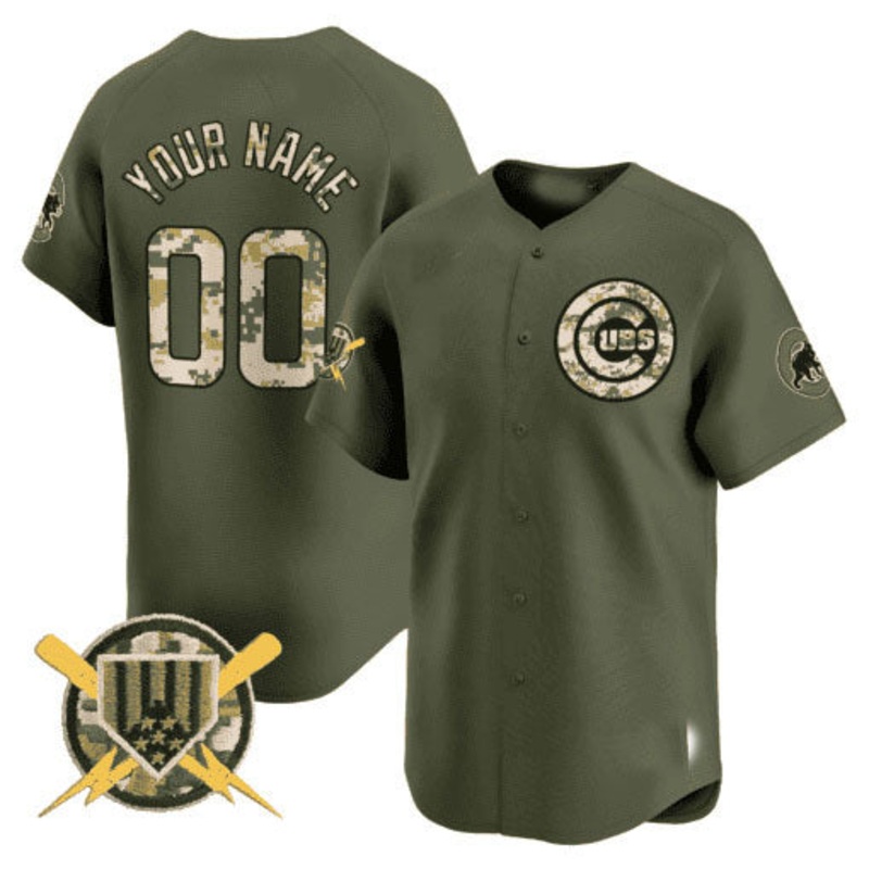 Custom Chicago Cubs Armed Forces Day Vapor Premier LimitedC All Stitched Baseball Jersey