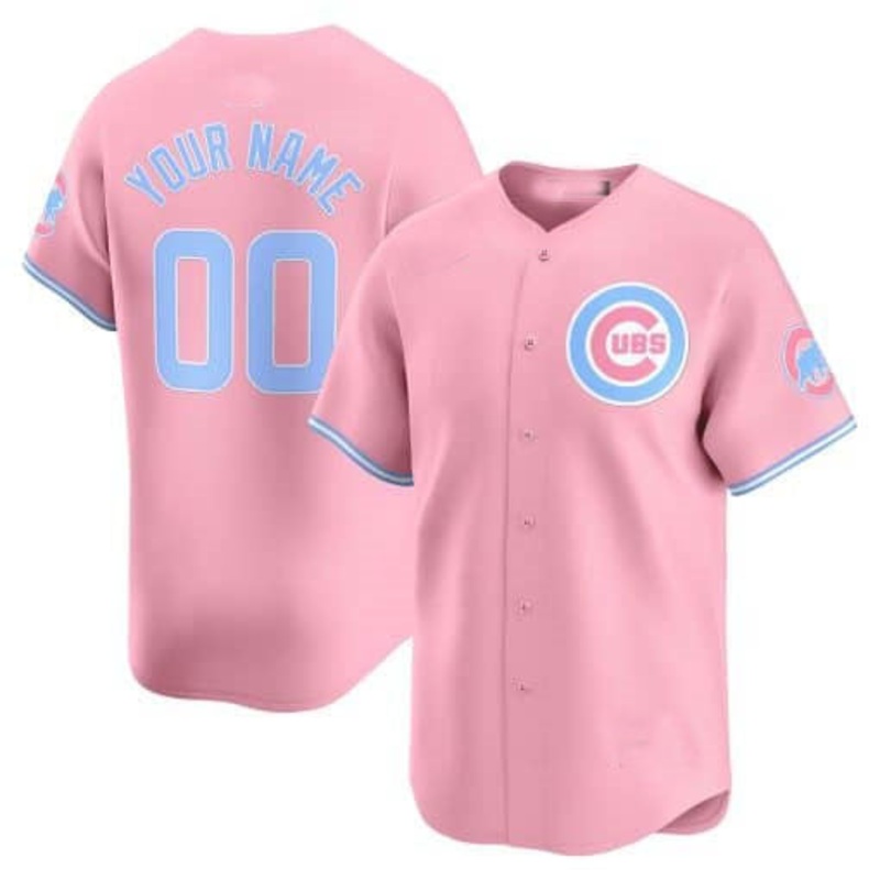 Custom Chicago Cubs Bubblegum Pink Vapor Premier LimitedC All Stitched Baseball Jersey