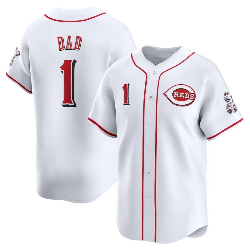 Cincinnati Reds #1 Dad Home Limited Jersey – White Stitched Baseball Jerseys