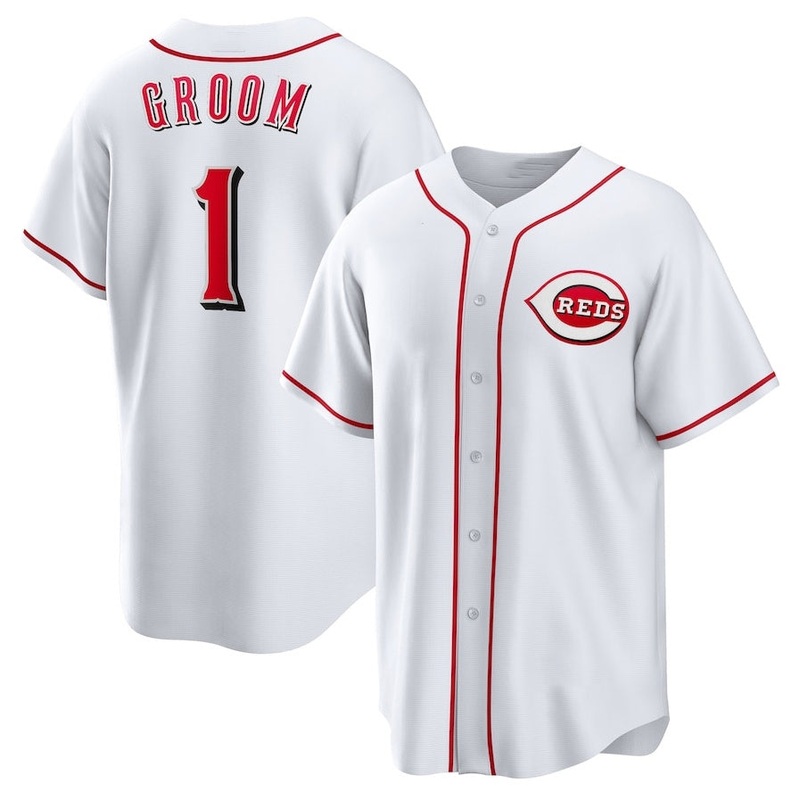 Cincinnati Reds #1 Groom Home Replica Jersey – White Stitched Baseball Jerseys