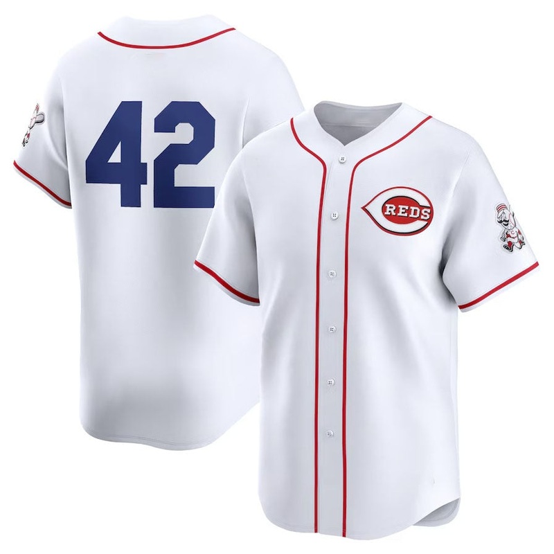 Cincinnati Reds 2024 #42 Jackie Robinson Day Home Limited Jersey C White Stitches Baseball Jerseys