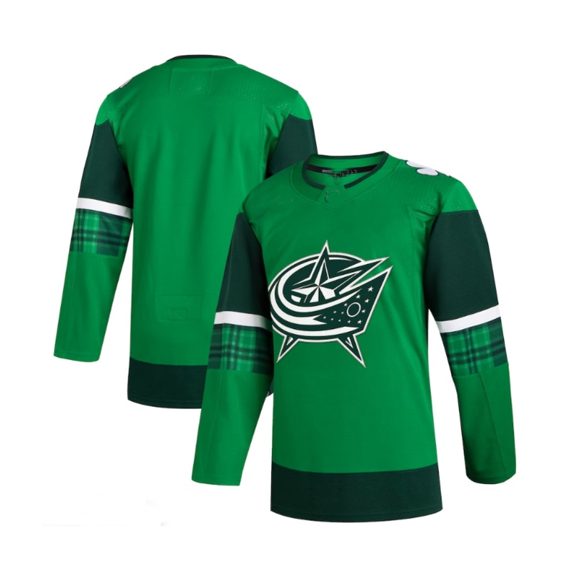 C.Blue Jackets 2023 St. Patrick’s Day Primegreen Authentic Jersey – Kelly Green Stitched American Hockey Jerseys